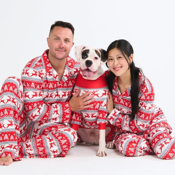 Couple and pet christmas pajamas sale