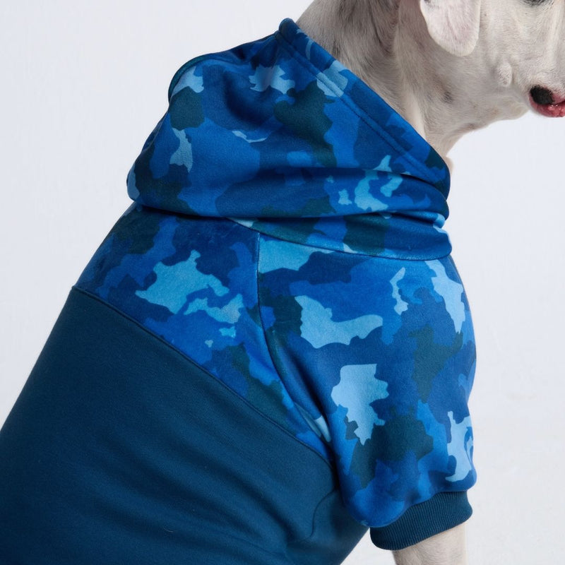 Blue Camo Dog Hoodie