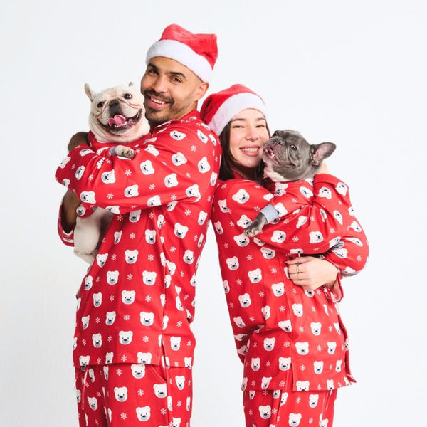 Christmas pajamas for couples and dog sale