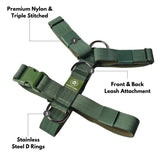 Comfort Control No-Pull Dog Harness Set - Army Green