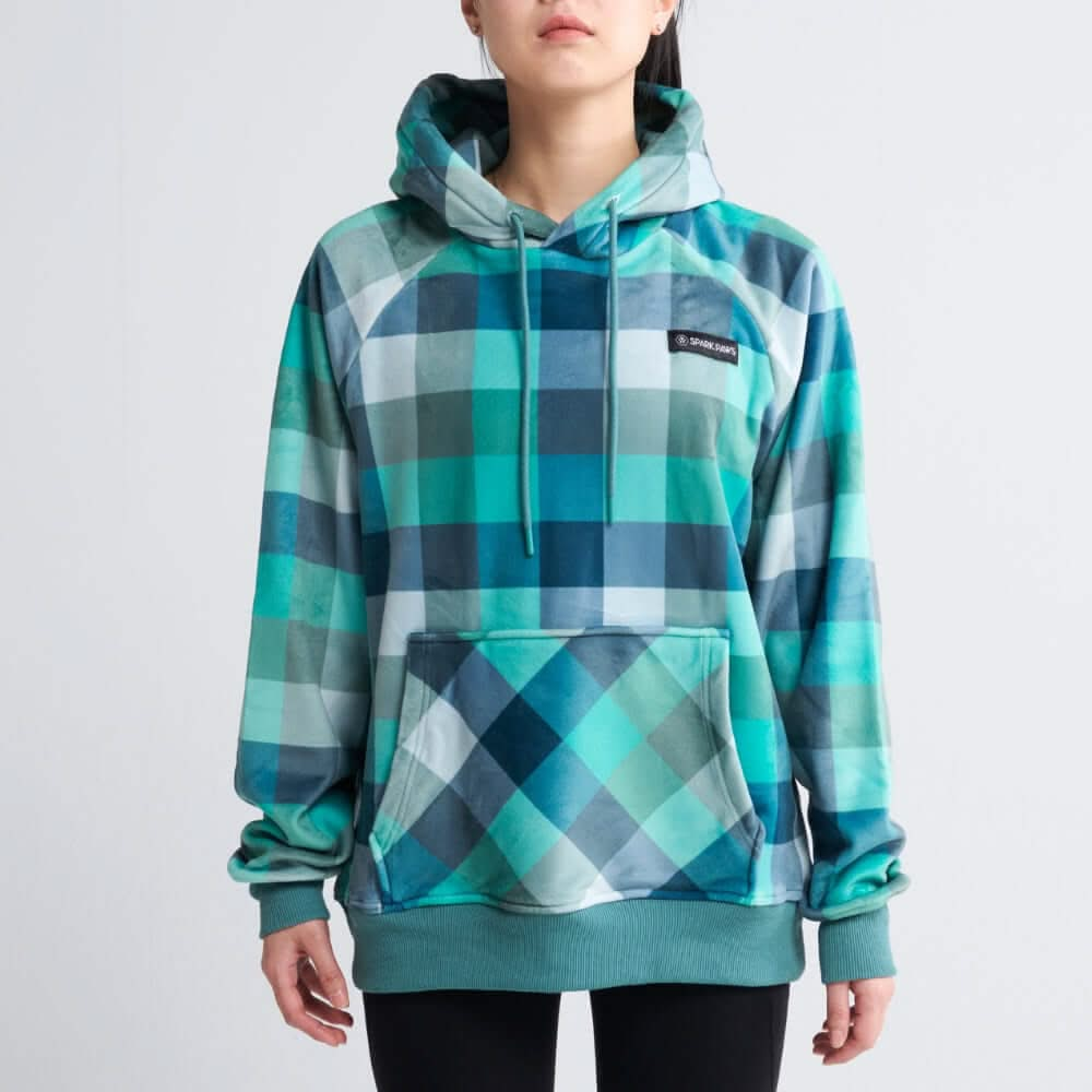 Green and black checkered hoodie best sale